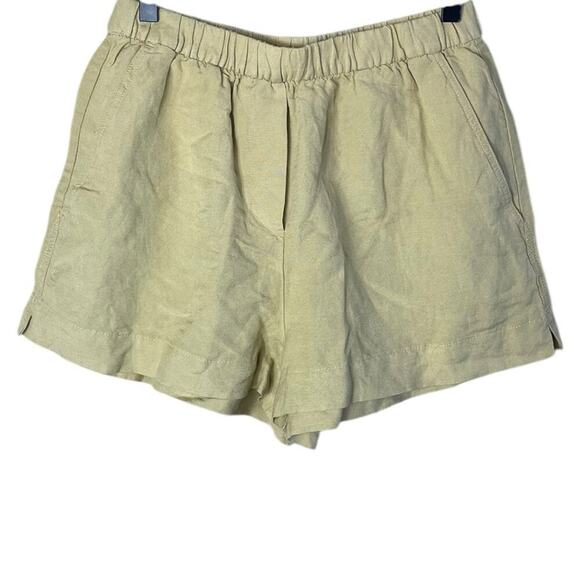 oysho Pants - OYSHO Women’s Sz Small Linen Blend Shorts Pull On Light Yellow New NWT